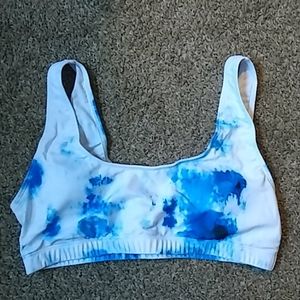 Blue tie dye bikini top